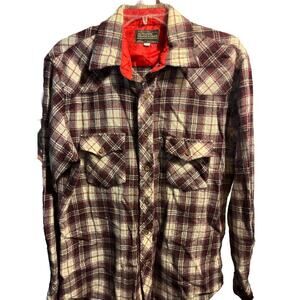 JCPenny The Western Shop Authentic Men’s Wool Blend Shirt 17 17-35 Flannel Plaid